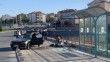 Karaman'da faciadan dönüldü: Otomobil, otobüs durağına çarparak takla attı