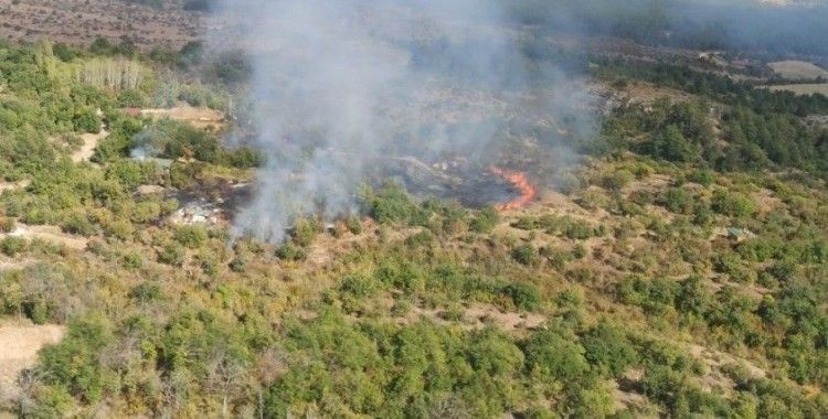 Safranbolu’da iki ayrı yangın havadan ve karadan müdahale ile söndürüldü