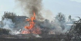 Anız yangını 10 dönüm araziyi küle çevirdi