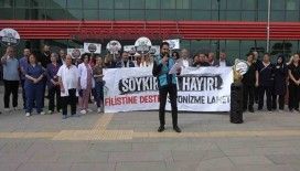 Yalova’da sağlık çalışanları İsrail’i protesto etti
