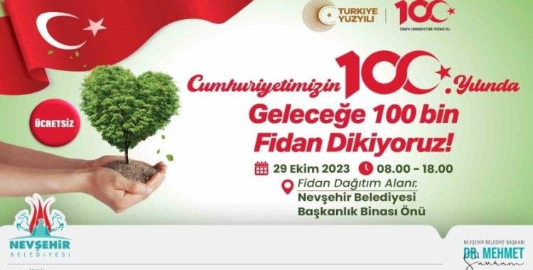 100. yılda100 bin fidan dağıtılacak
