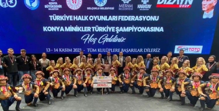 Denizlili minikler halk oyunları yarışmasından 5.’likle döndü
