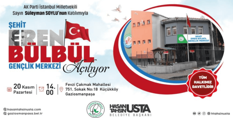 Şehit Eren Bülbül Gençlik Merkezi hizmete açılıyor