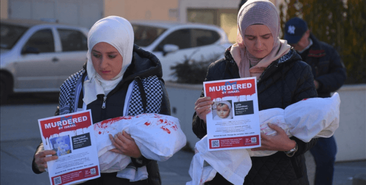 Saraybosna'da, Gazze'deki hastane saldırılarına ve sivil ölümlere dikkati çeken gösteri düzenlendi