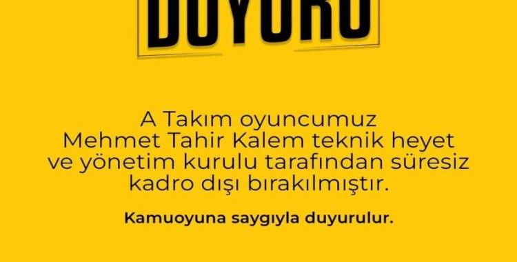 Kayserigücü FK’da Mehmet Tahir Kalem kadro dışı bırakıldı