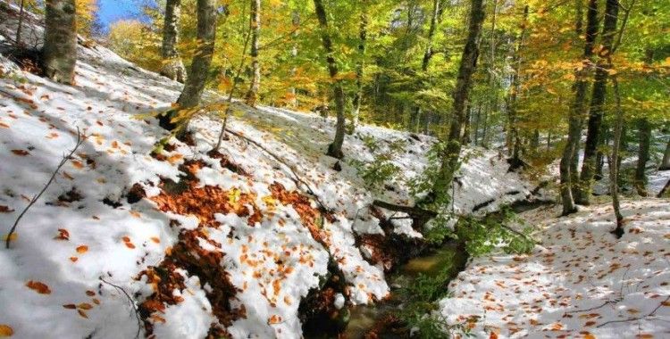 Balıkesir’in yüksek kesimlerine yağan kar görüntüleri mest etti
