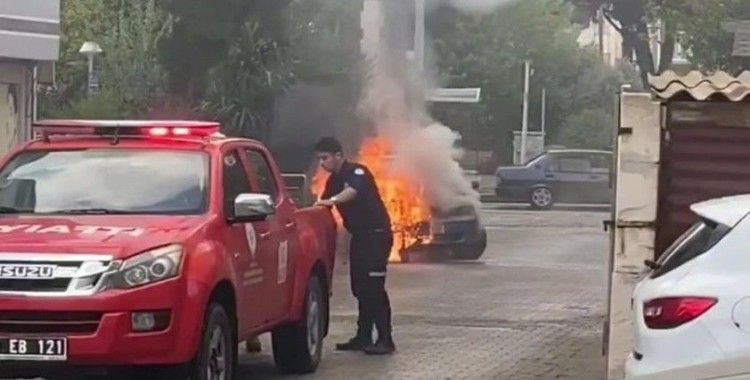 Milas’ta otomobil alev topuna döndü
