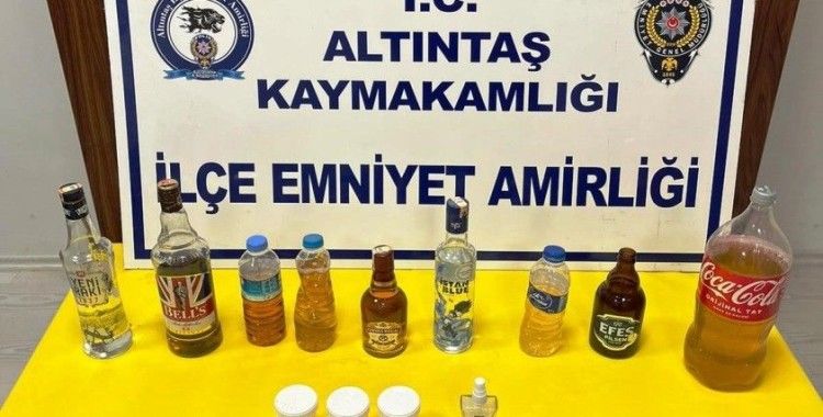 Altıntaş’ta sahte alkol operasyonu
