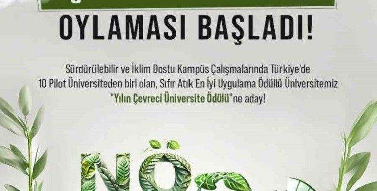 Niğde Ömer Halisdemir Üniversitesi Yılın Çevreci Üniversitesi ödülüne aday oldu
