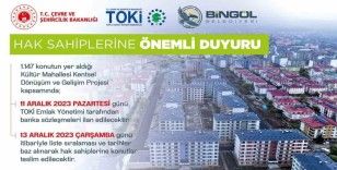 Bingöl’de kentsel dönüşümde teslimat süreci başladı
