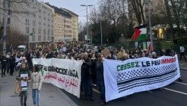 İsviçre'nin Cenevre kentinde Filistin halkına destek yürüyüşü yapıldı