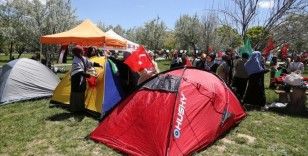 Aksaray'da üniversitesi öğrencileri Gazze'ye destek için çadır nöbetine başladı