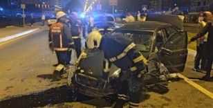 Mardin'de maddi hasarlı otomobil kazası