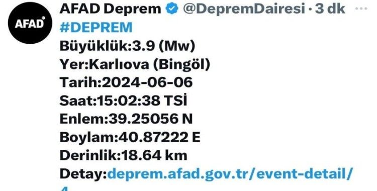 Bingöl’de korkutan deprem

