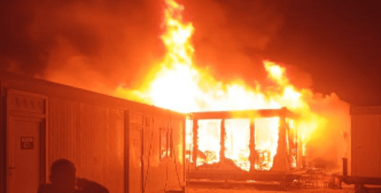 Gabar Dağı'nda işçilerin kaldığı konteynerde yangın: 2 yaralı