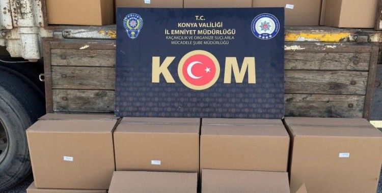 Konya’da 7 milyon liralık kaçak makaron yakalandı