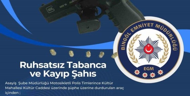 Bingöl’de ruhsatsız silah ele geçirildi
