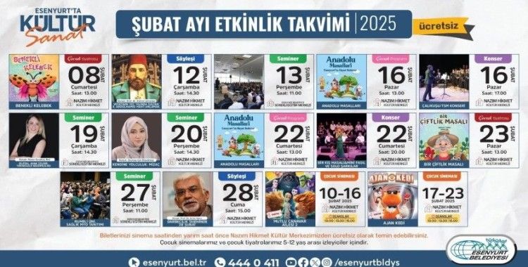 Esenyurt’ta şubat ayı kültür-sanat etkinlikleri belli oldu