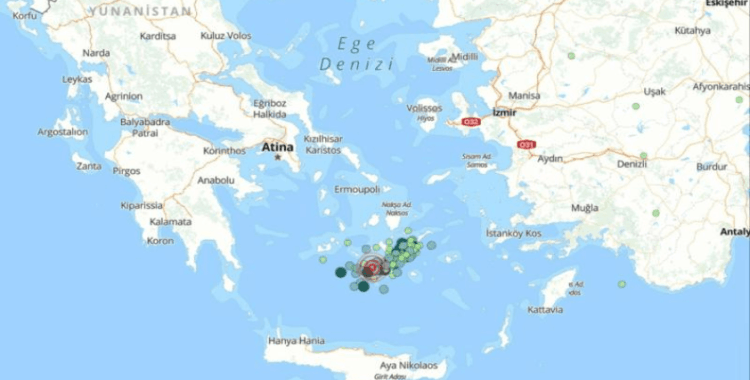 Ege'de 28 Ocak'tan bugüne kadar 570 deprem meydana geldi