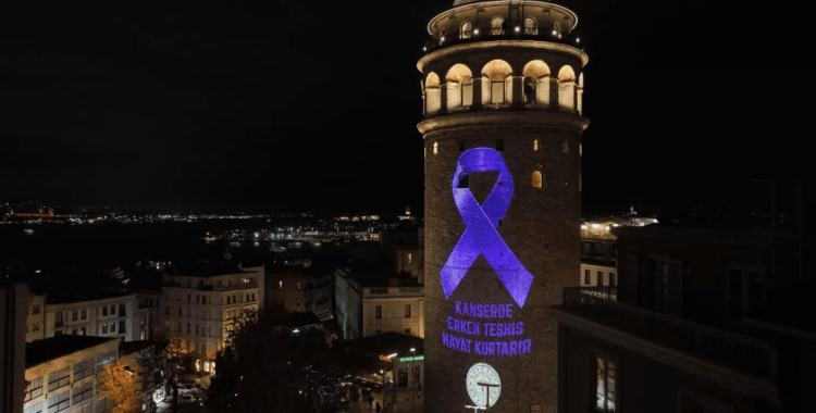 4 Şubat Dünya Kanser Günü: 'Erken teşhis hayat kurtarır' ışıklandırması