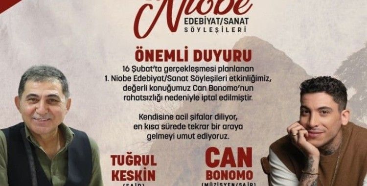 1. Niobe Edebiyat Sanat Söyleşileri'ne hastalık engeli