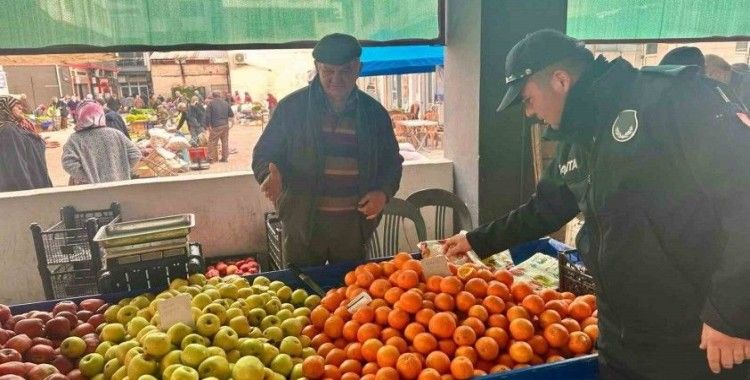 Çine’de zabıta ekipleri semt pazarlarında denetimlerini sürdürüyor
