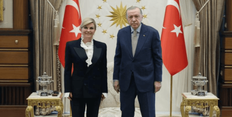 Cumhurbaşkanı Erdoğan, Kitarovic'i kabul etti