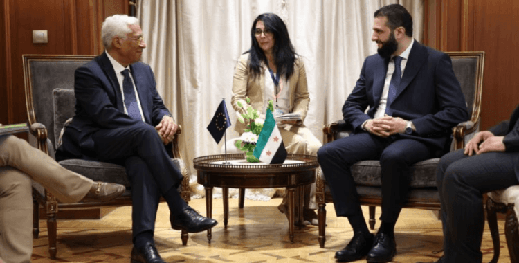AB Konseyi Başkanı Costa, Suriye Devlet Başkanı eş-Şara ile bir araya geldi