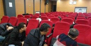Söyleşi sırasında gerçeği aratmayan deprem tatbikatı
