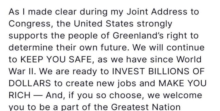 ABD Başkanı Trump bir kez daha Grönland halkına seslendi: 'Sizi parçamız olmaya davet ediyoruz'