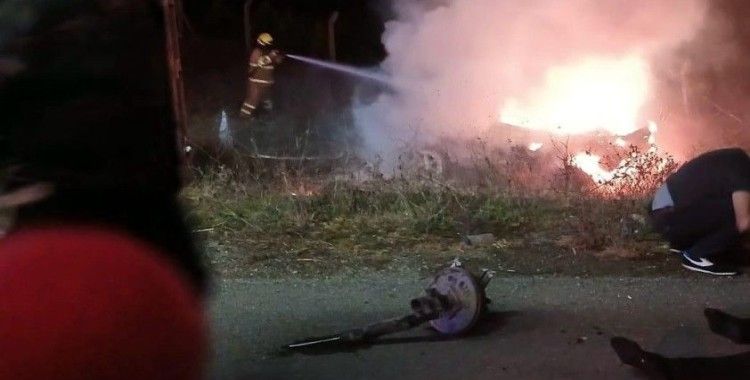 Balıkesir’de kaza yapan araç alev aldı: 1 ölü, 1 yaralı
