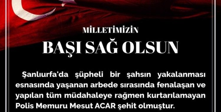 Eskişehir Emniyet Müdürlüğü’nden taziye mesajı
