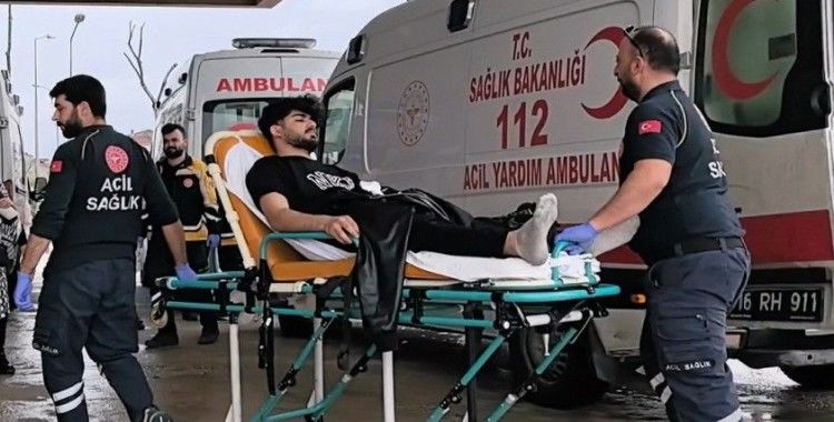 Kontrolden çıkan kamyonet direği devirdi
