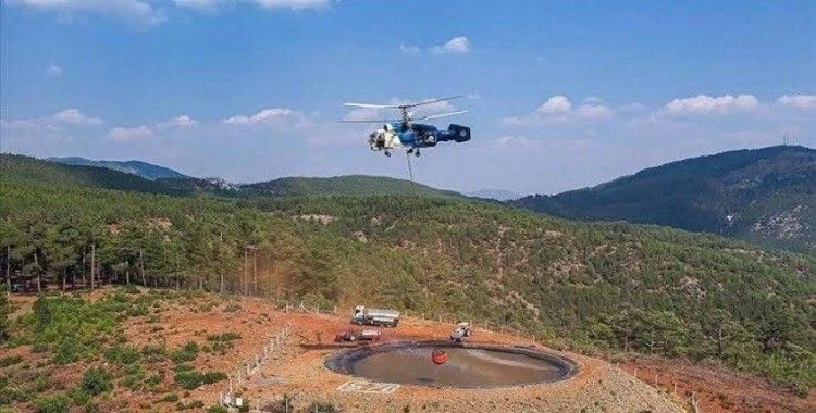 Bayat’ta helikopter destekli yangın havuzu kuruldu
