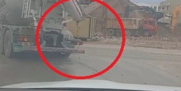 Yola beton döken mikser sürücüsüne para cezası uygulandı
