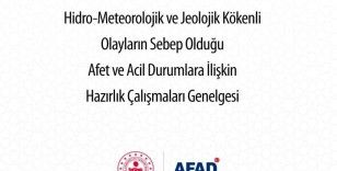 AFAD, afet ve acil durumlara ilişkin genelgenin yayımladığını duyurdu
