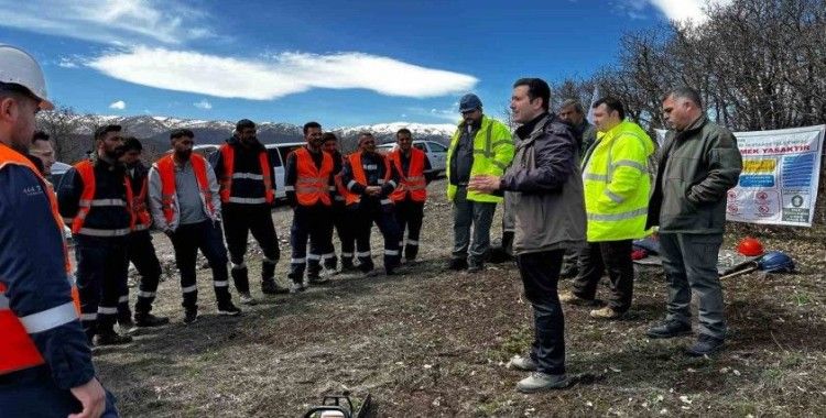 Ağaç budama çalışmaları güvenlik ve süreklilik için özenle yürütülüyor
