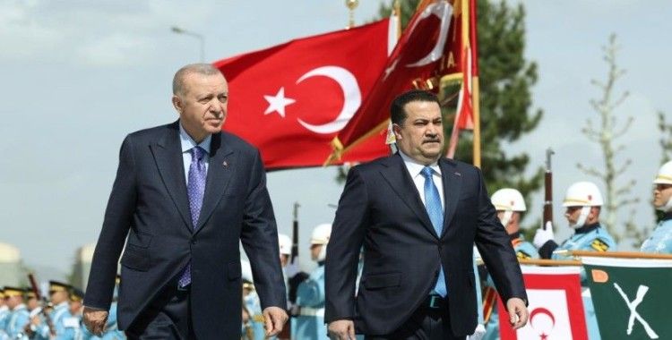 Cumhurbaşkanı Erdoğan'dan Irak Başbakanı Sudani'ye resmi karşılama