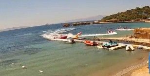 Bodrum’da su sporu kazası kamerada... Deniz yatağı, sürat teknesine çarptı: 3 yaralı
