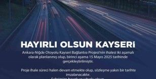 Ankara-Niğde Otoyolu Kayseri bağlantısı için ilk ihale yapıldı
