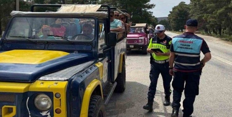 Marmaris’te Jeep Safari araçlarına Jandarma denetimi
