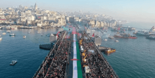 Galata Köprüsü'nde Filistin için büyük yürüyüş! Türkiye 1 Ocak'ta tek yürek olacak